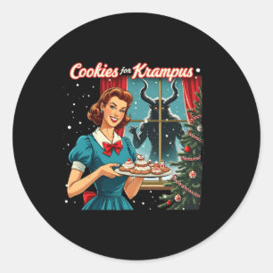 Cookies for Krampus Funny jul Julafton Krampus G Runt Klistermärke