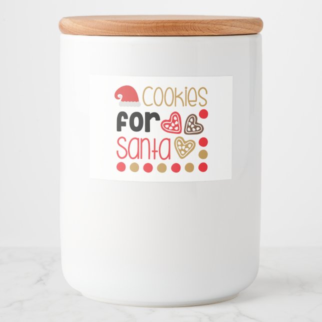 Cookies for Santa 2 Food Container Label Storage Mat Etiketter (Framsida)