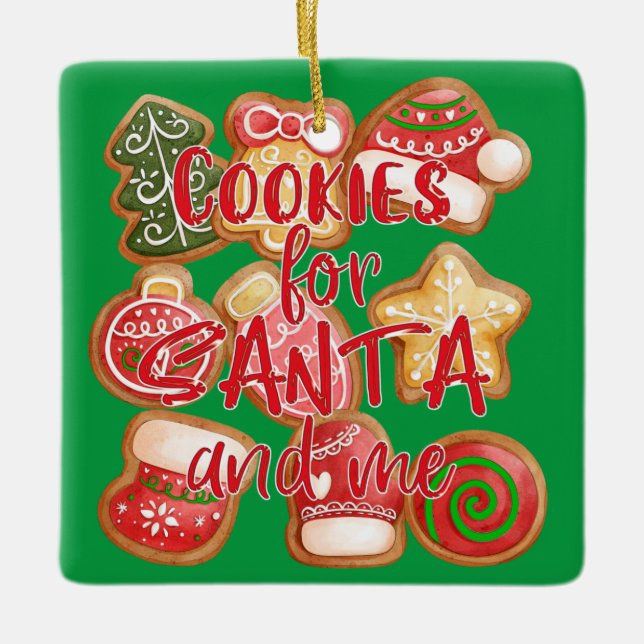 Cookies for Santa and Me - jul Julgransprydnad Keramik (Framsida)