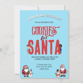 Cookies for Santa Christmas Pajama Baking Party Inbjudningar