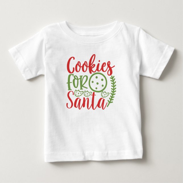 Cookies for Santa jul Helgdag Baby T-Shirt (Framsida)