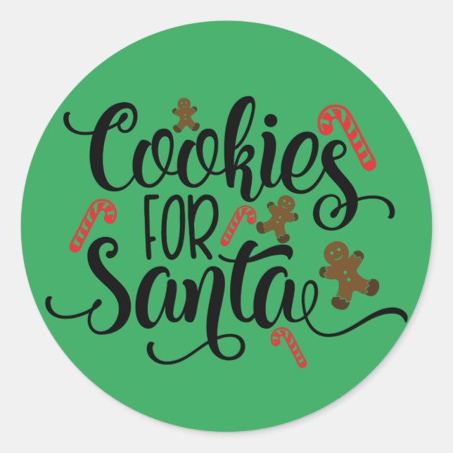 Cookies for Santa Runt Klistermärke (Framsida)