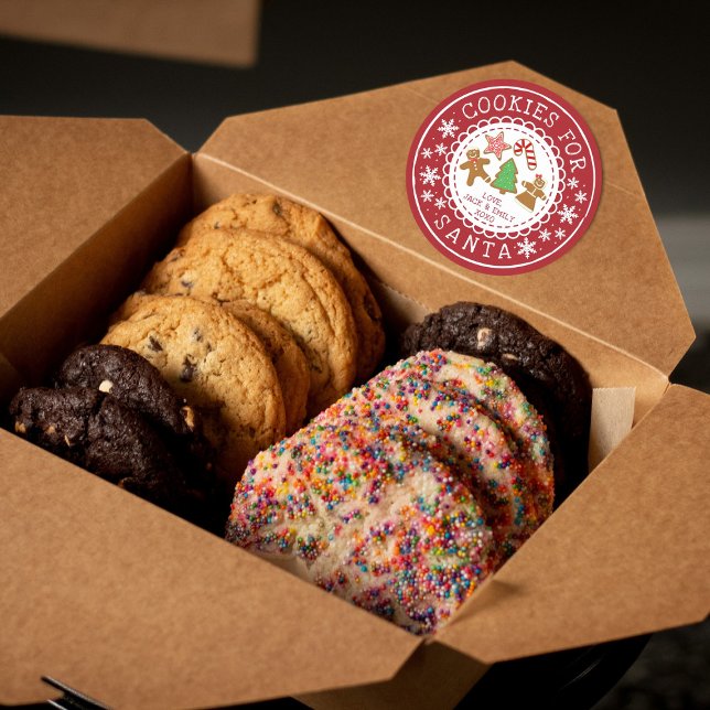 Cookies for Santa Runt Klistermärke (Skapare uppladdad)