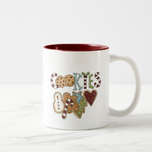 Cookies for Santa Tshirts and Gifts Två-Tonad Mugg