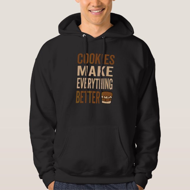 Cookies gör allt bättre i Cookie Kärlek Hoodie (Framsida)