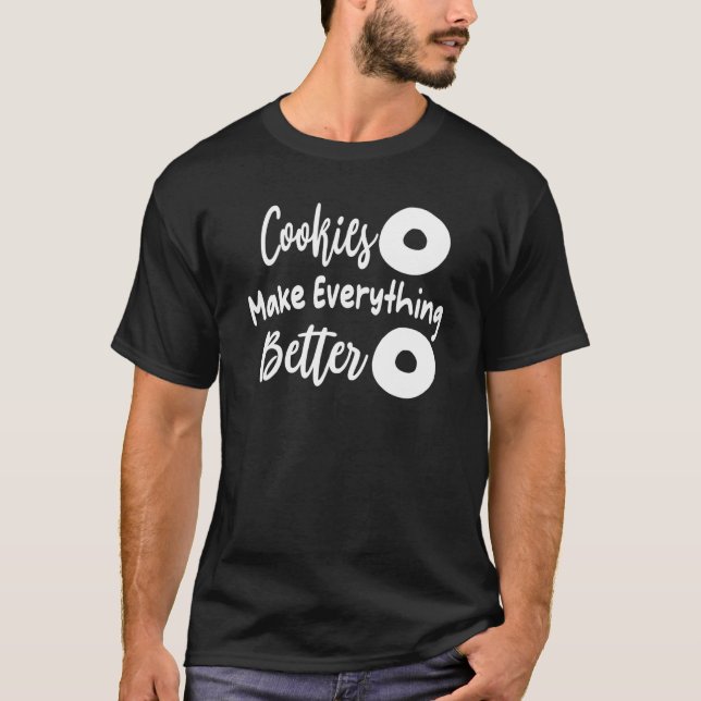 Cookies gör allt bättre i Cookie Kärlek T Shirt (Framsida)