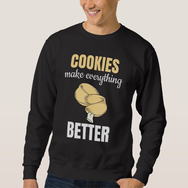 Cookies gör allt bättre som en bakare lång ärmad tröja (Framsida)