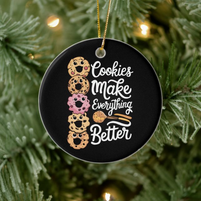 Cookies gör allt bättre till jul julgransprydnad keramik (Träd)