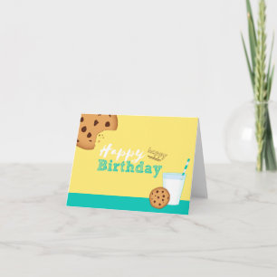 Cookies grattis på födelsedagen Mjölk och Chocolat Kort
