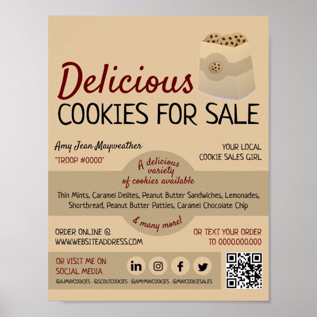 Cookies in Bag, Cookie Sales-säljfinansiering Poster (Framsidan)