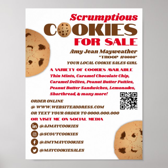 Cookies Logotyp, säljfinansiering för cookie Poster (Framsidan)