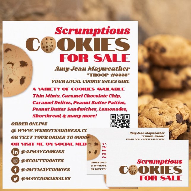 Cookies Logotyp, säljfinansieringskort för cookie Visitkort (Skapare uppladdad)