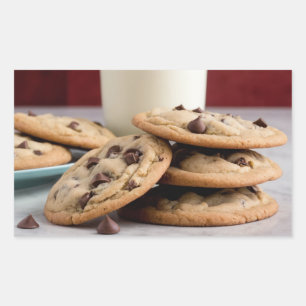 Cookies & Mjölk Rektangulärt Klistermärke