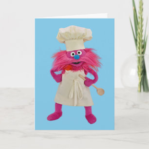 Cookie's Monster Food Lastbil Gonger Posing Kort