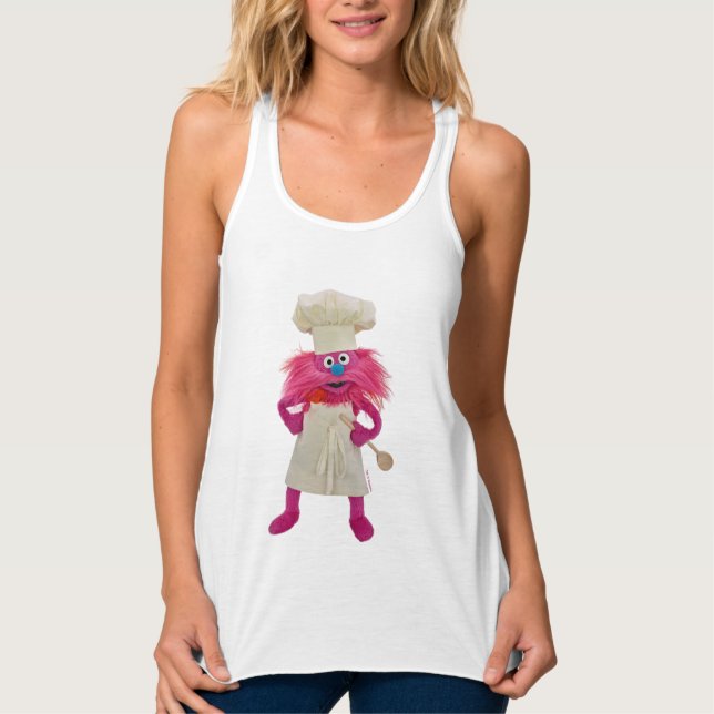 Cookie's Monster Food Lastbil | Gonger Posing Linne Med Racerback (Framsida)