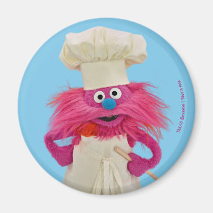 Cookie's Monster Food Lastbil Gonger Posing Magnet
