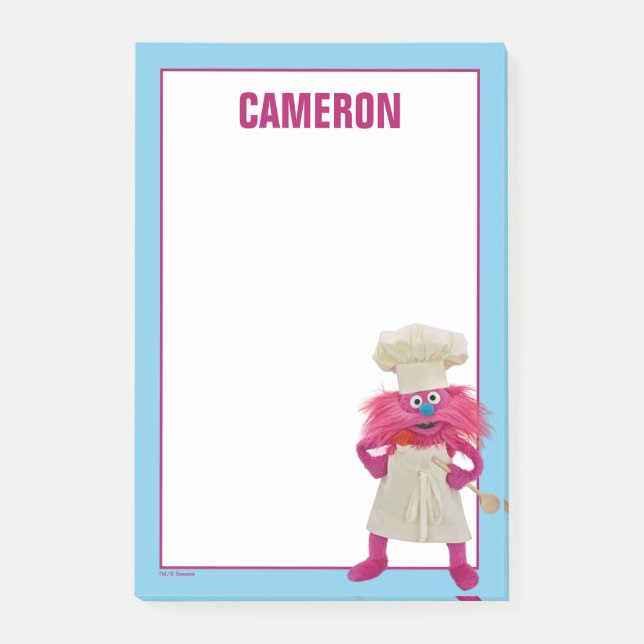 Cookie's Monster Food Lastbil | Gonger Posing Post-it Block (Framsida)