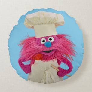 Cookie's Monster Food Lastbil Gonger Posing Rund Kudde