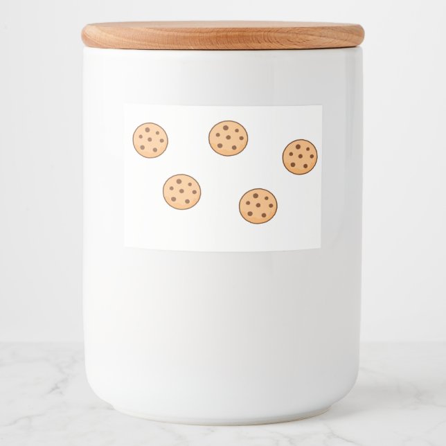 Cookies mönster på vit mat etiketter (Framsida)