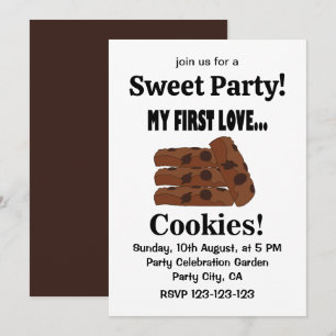 Cookies My First Kärlek Cookies Sweet Party Inbjudningar