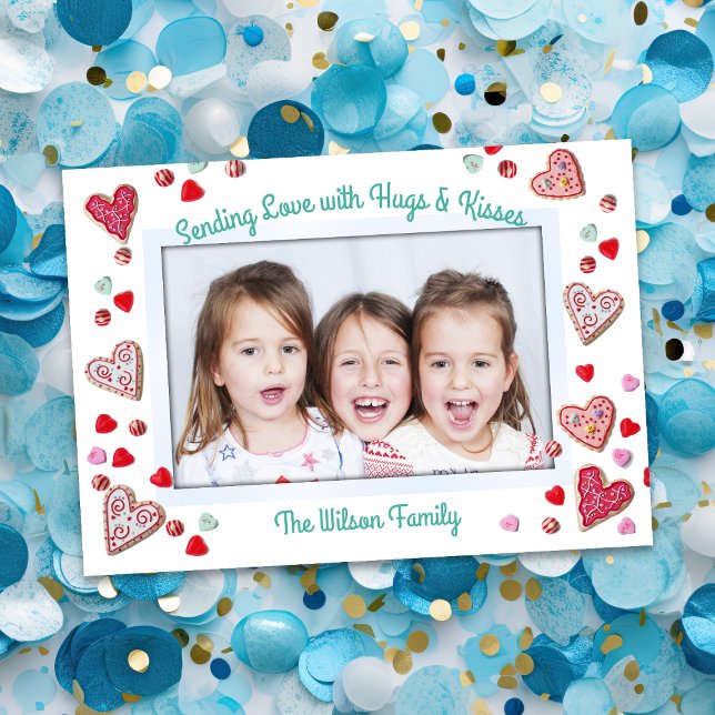 Cookies n Candy Hugs n Kisses Valentines day Card Julkort (Skapare uppladdad)