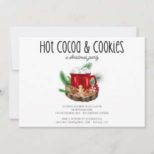 Cookies och Cocoa Rustic-julen Party Inbjudningar