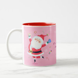 Cookies och Cocoa Time Cute Santa Två-Tonad Mugg