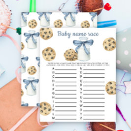 Cookies och mjölk Babydusch Baby namn tävling