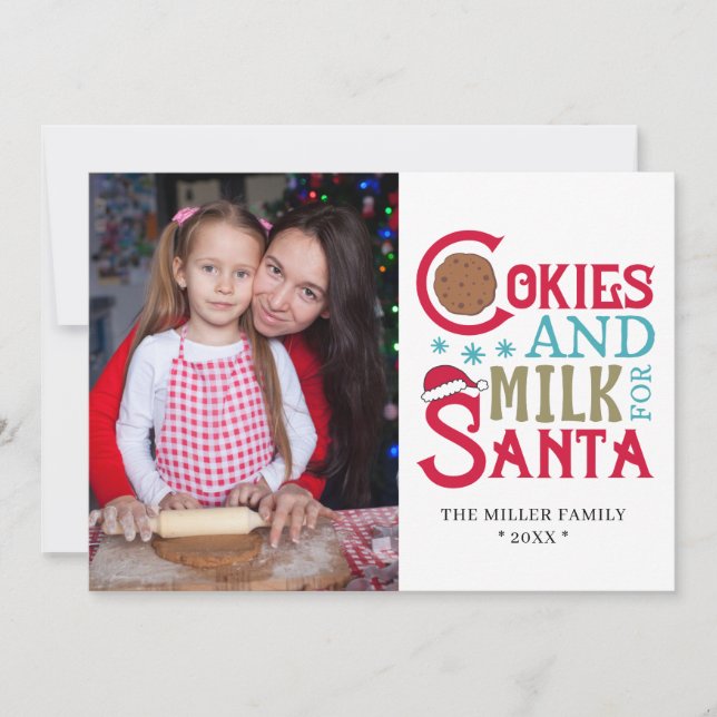 Cookies och Mjölk för Santa Festive Helgdag Photo (Framsida)