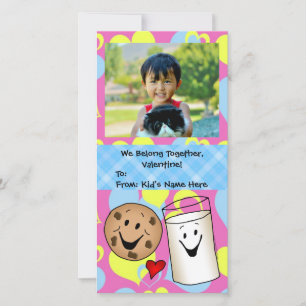 Cookies och Mjölk tillsammans Cute Kids Valentine Julkort
