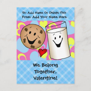 Cookies och Mjölk Valentine Helg Vykort