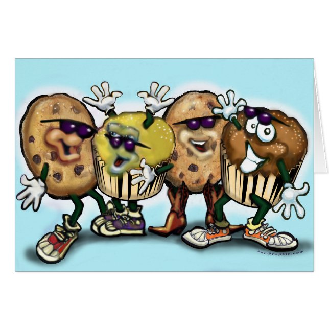 Cookies och Muffinsar Hälsningskort (Framsidan Horizontal)