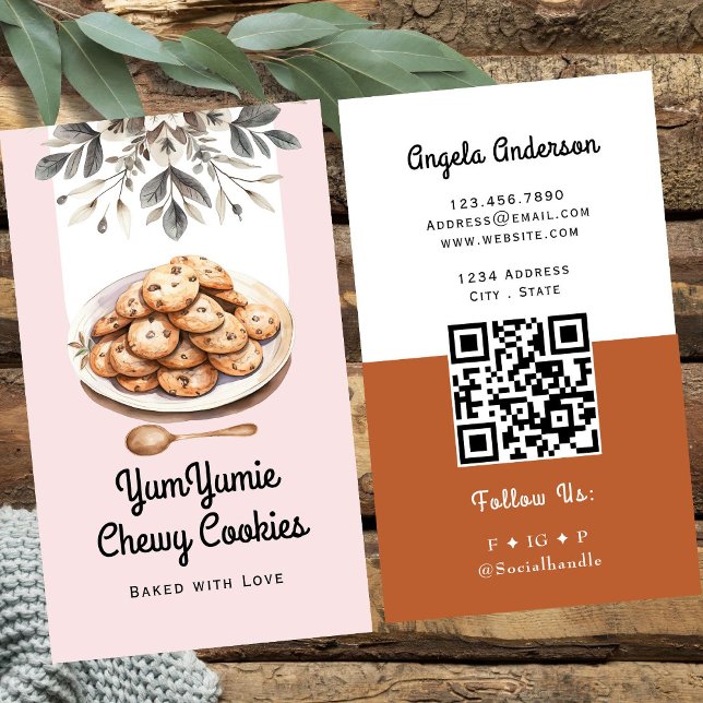 Cookies Trendy QR Code and Website Visitkort (Skapare uppladdad)