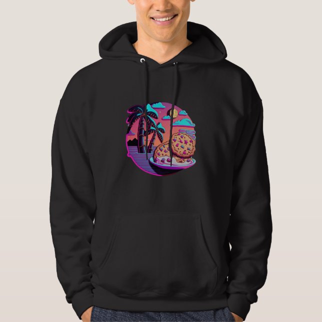 Cookies with Dreamy 80s Retrowave Aesthetic Hoodie (Framsida)