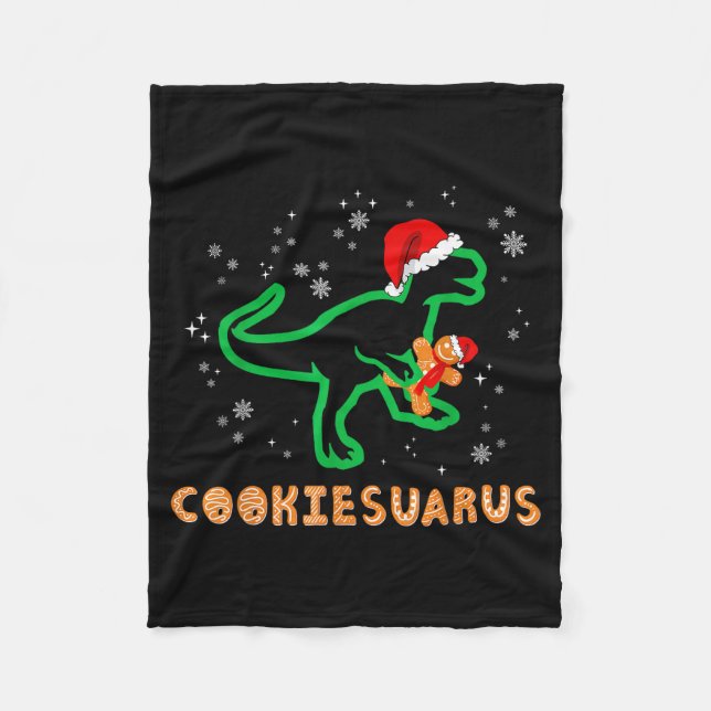 Cookiesaurus Christmas Dinosaur Rex Sugar Cookie  Fleecefilt (Framsidan)