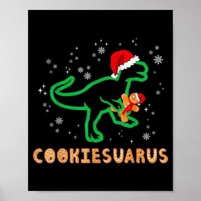 Cookiesaurus Christmas Dinosaur Rex Sugar Cookie  Poster (Framsidan)
