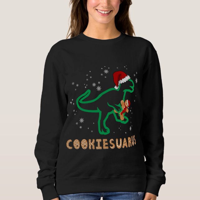 Cookiesaurus jul Dinosaur Rex Sugar Cookie T Shirt (Framsida)
