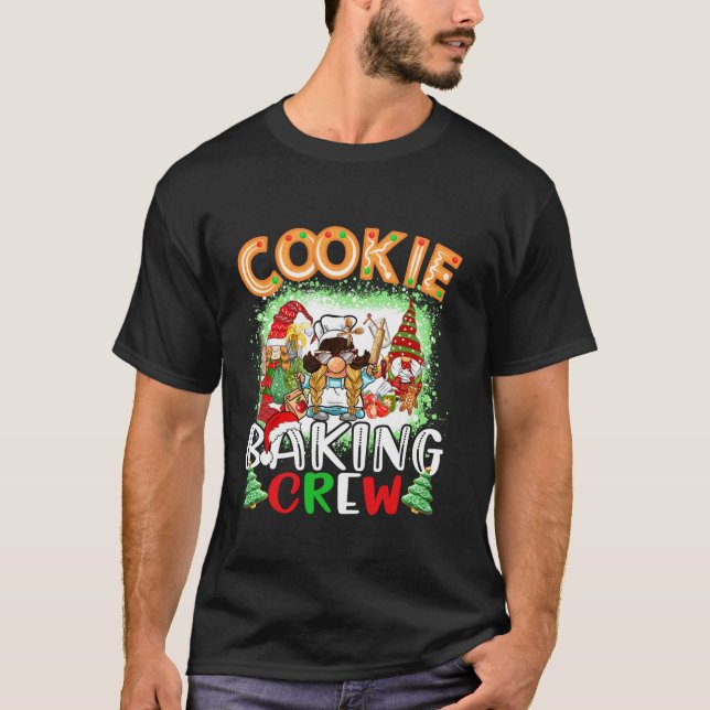 Cooking Älskare jul Gnomes Cookie Baking Crew T Shirt (Framsida)