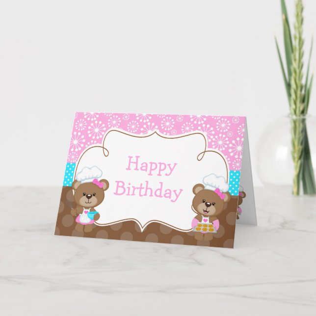 Cooking Chef Bear Party Kort (Framsida)