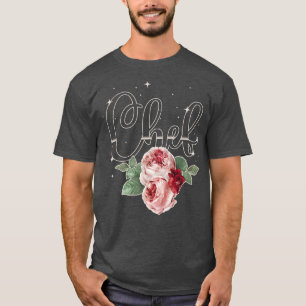 Cooking Cook Ro Flower Blommigt Kitchen Chef T Shirt