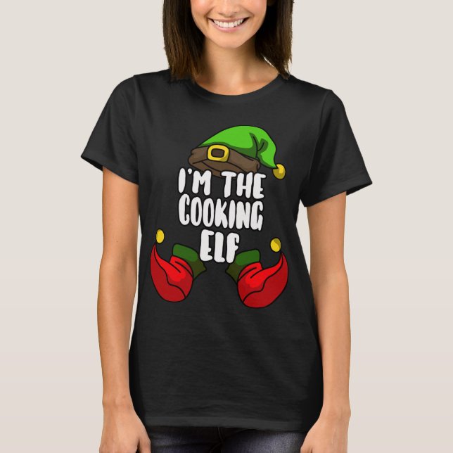 Cooking Elf Matching Familjejul Party Pajama T Shirt (Framsida)
