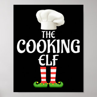 Cooking Elf Matching Family Group jul Party Poster