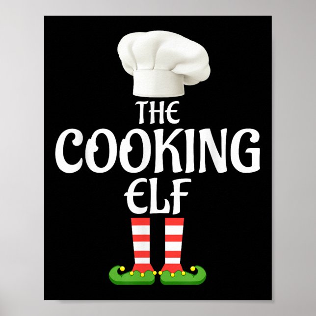 Cooking Elf Matching Family Group jul Party Poster (Framsidan)