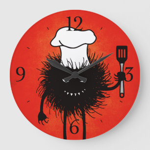 Cooking Evil Creature Halloween Stor Klocka