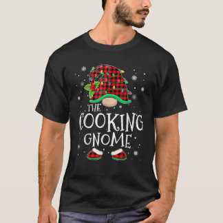 Cooking Gnome Red Plaid Matching Family Christmas  T Shirt