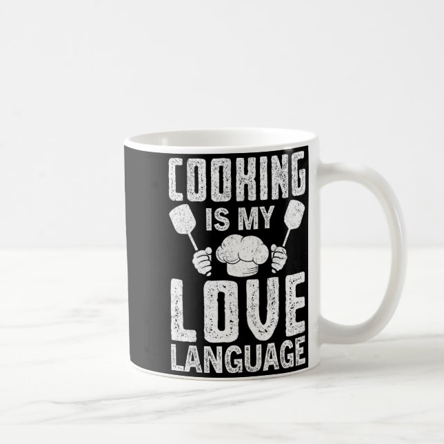Cooking Is My Love Language Funny Chef Quote  Kaffemugg (Höger)