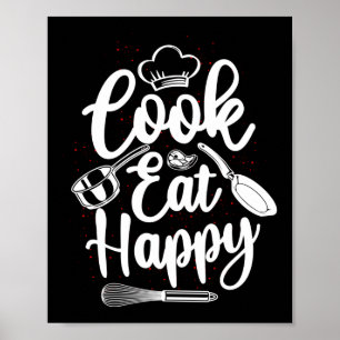 Cooking Kitchen Chef Cook Eat Lycklig Cook Poster