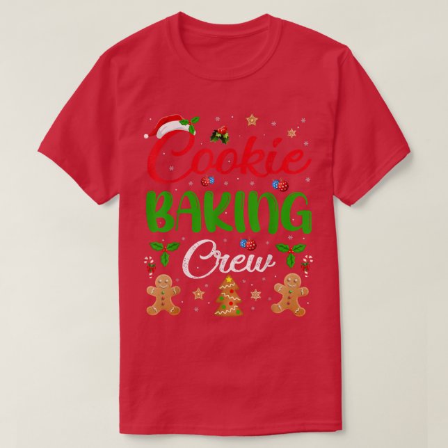 Cooking Lover Xmas Pajama Funny Cookie Baking Crew T Shirt (Design framsida)