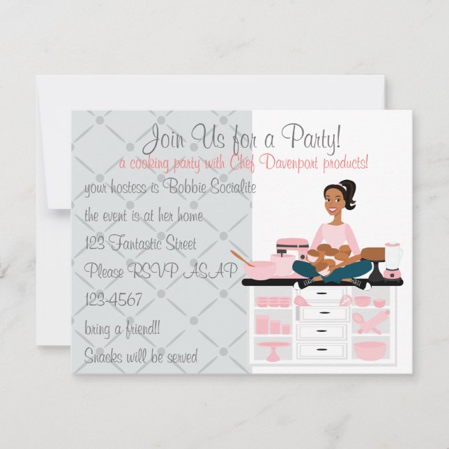 Cooking Party Inbjudningar (Framsida)