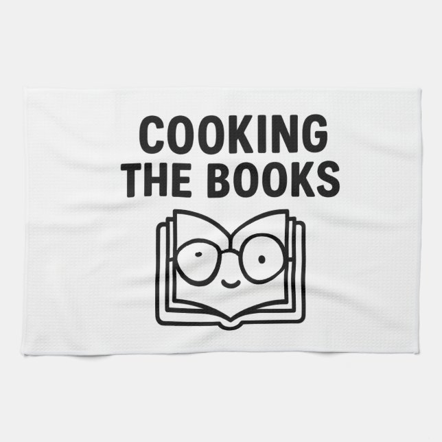 Cooking the Books - Funny Accounting Pun Kökshandduk (Horisontell)
